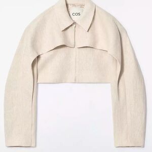 NWT COS Cropped Linen Jacket Light Beige